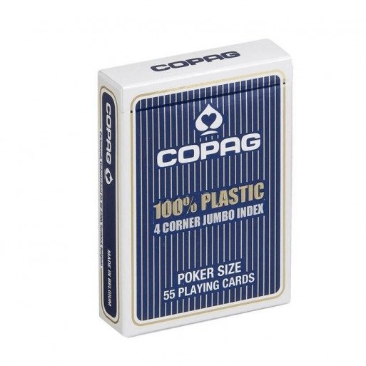 Copag plastikowe karty do pokera Jumbo Index 4 x, Niebieskie