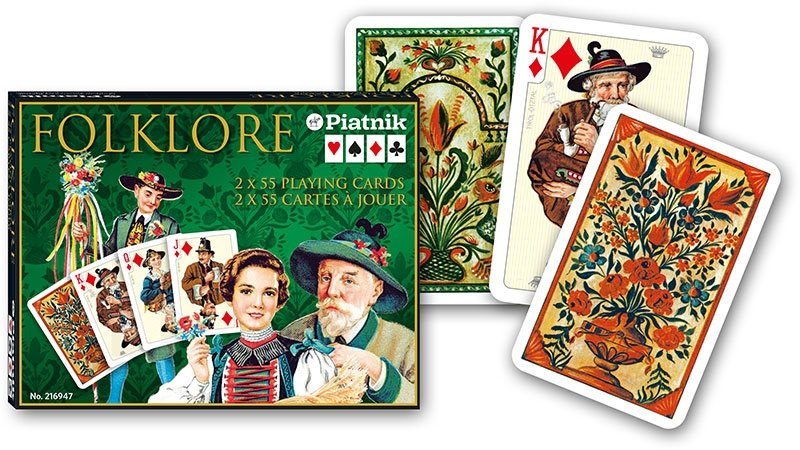 Karty do gry Piatnik Folklor - 2 talie, plastikowane, 58x89 mm