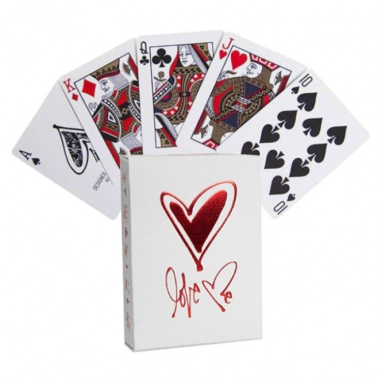 Karty do gry Theory11 Love Me - 52+2, 63,5x88,9mm, czerwony, USA