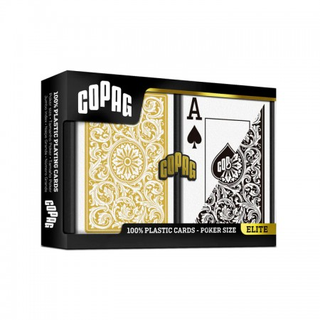 Karty do gry Copag 1546 Elite Poker Size - Jumbo Index - podwójny zestaw (złote i czarne)