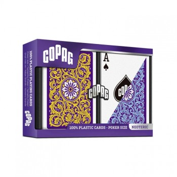 Karty do gry Copag Neoteric Poker - podwójny zestaw Regular Index (fioletowe, żółte, niebieskie)