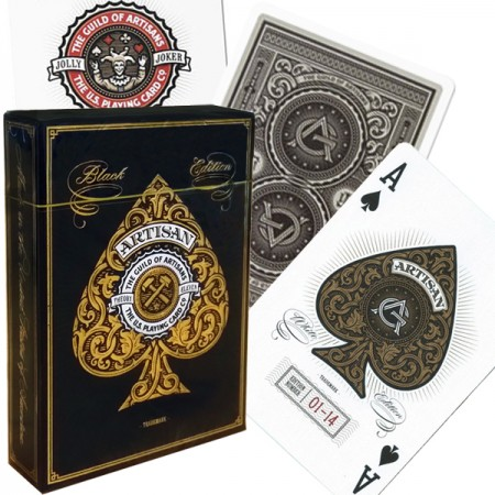 Karty do gry Theory11 Artisan (czarne) - sztuka w każdej karcie