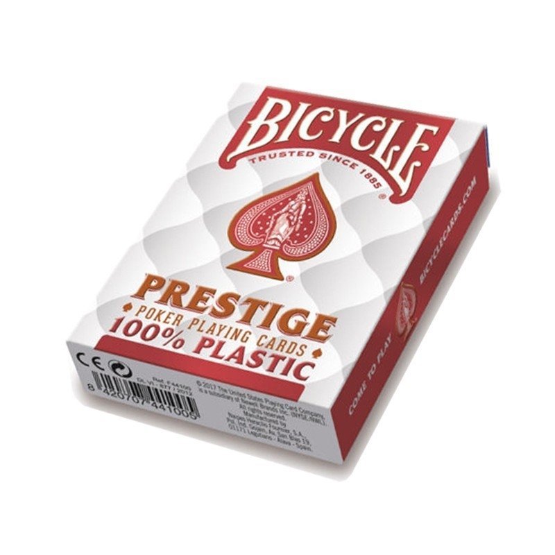 Karty Bicycle Prestige Czerwone 100% Plastik 55 Kart