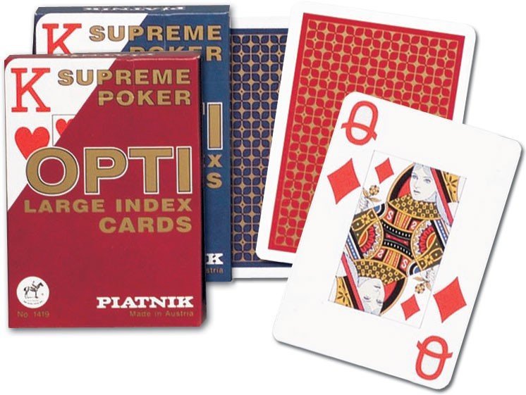 Karty Piatnik Opti Poker - Talia 55 Kart z Powiększonymi Indeksami
