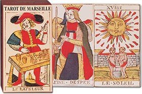 Tarot Marsylski Piatnik 78 Kart 6,7x12 cm z Instrukcją
