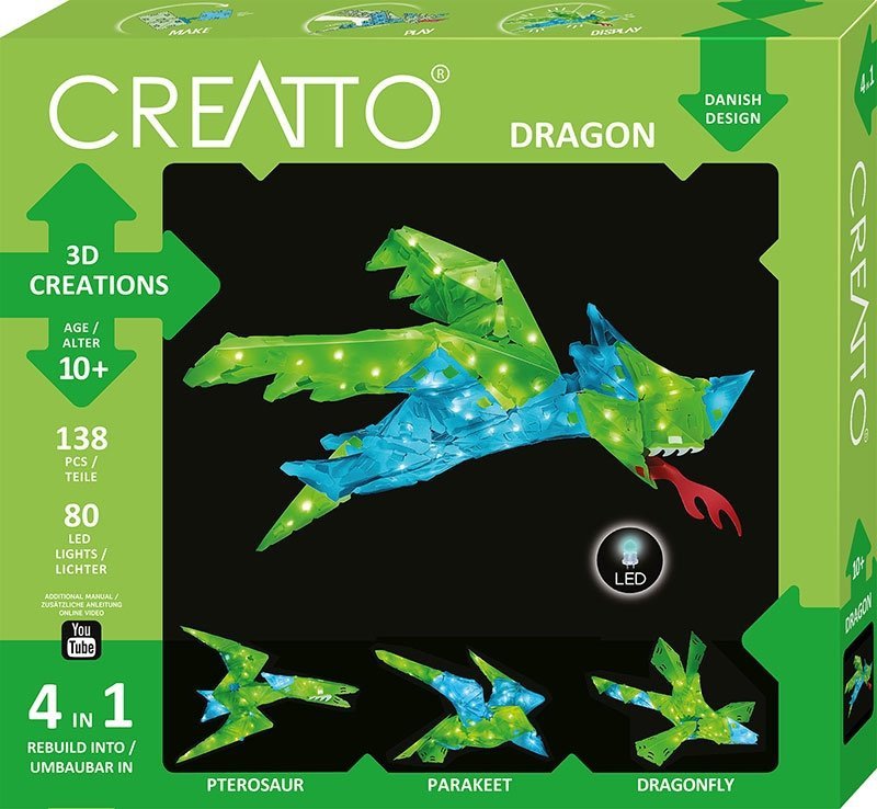 Creatto Świecący Smok i Przyjaciele - Zestaw Kreatywny LED