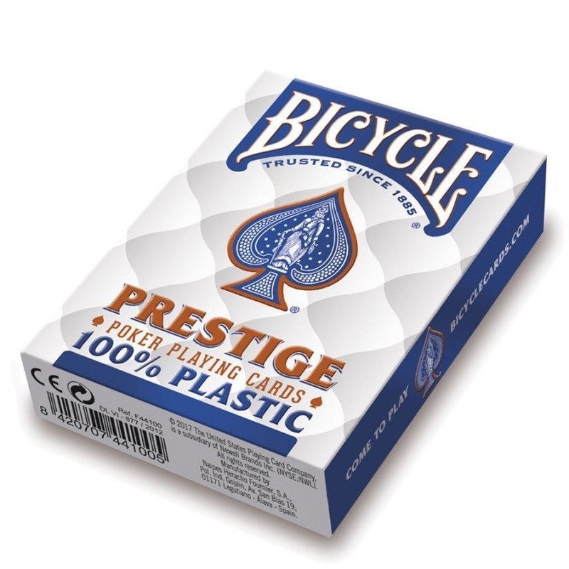 Karty Bicycle Prestige 100% plastik niebieskie paper-like
